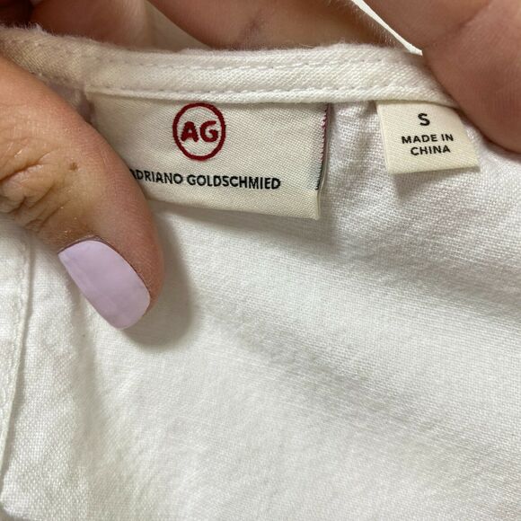 AG Adriano Goldschmied | sz S Women's White Sleeveless Ruffle Jennifer Top $168 - Picture 7 of 7